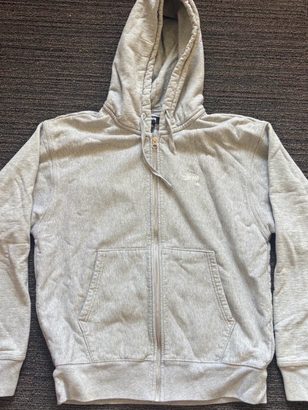 Stussy Gray Crewneck Sweatshirt with Signature Logo